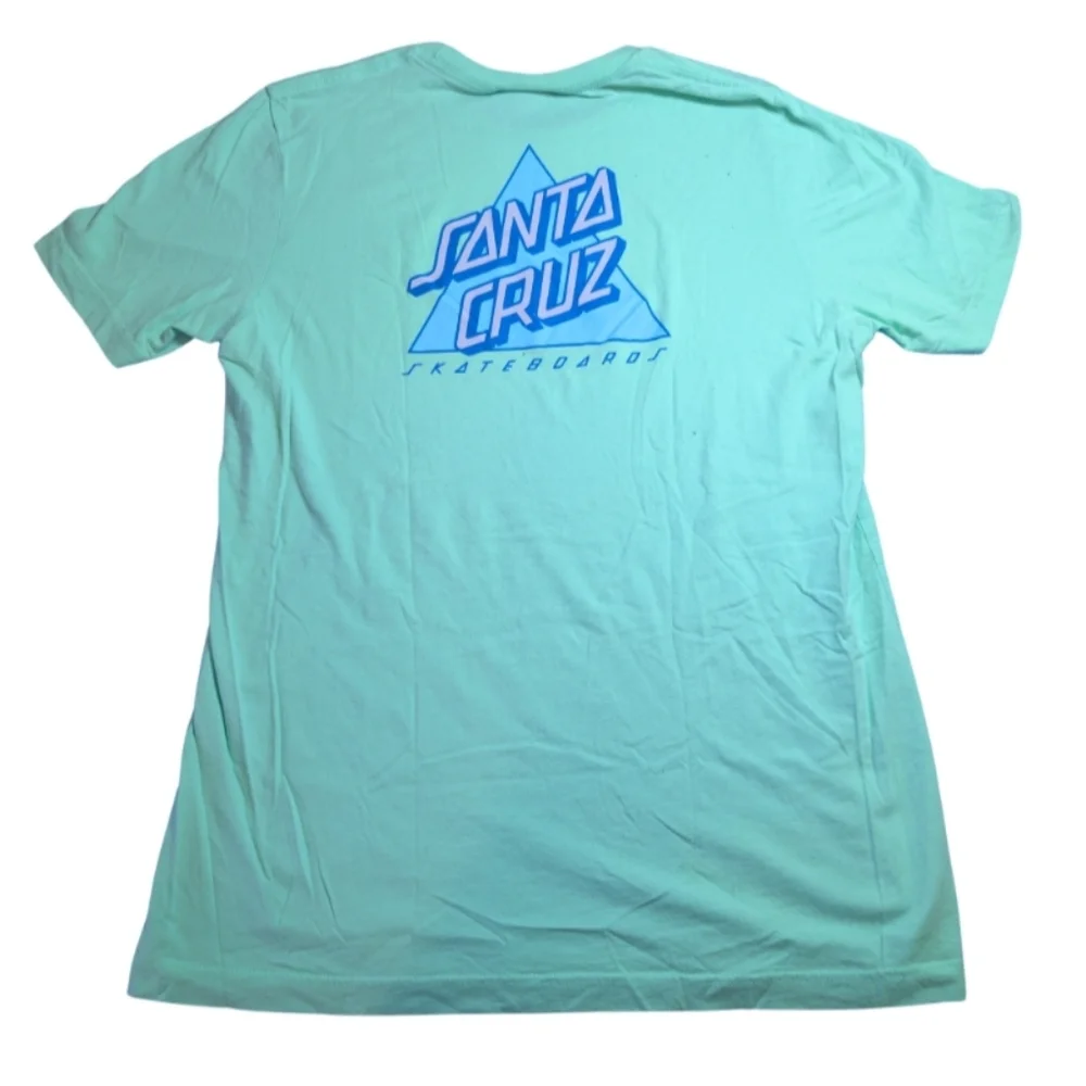 Santa Cruz Skateboards Graphic T-Shirt Mint Green Triangle Logo Size L EUC - Picture 2 of 4